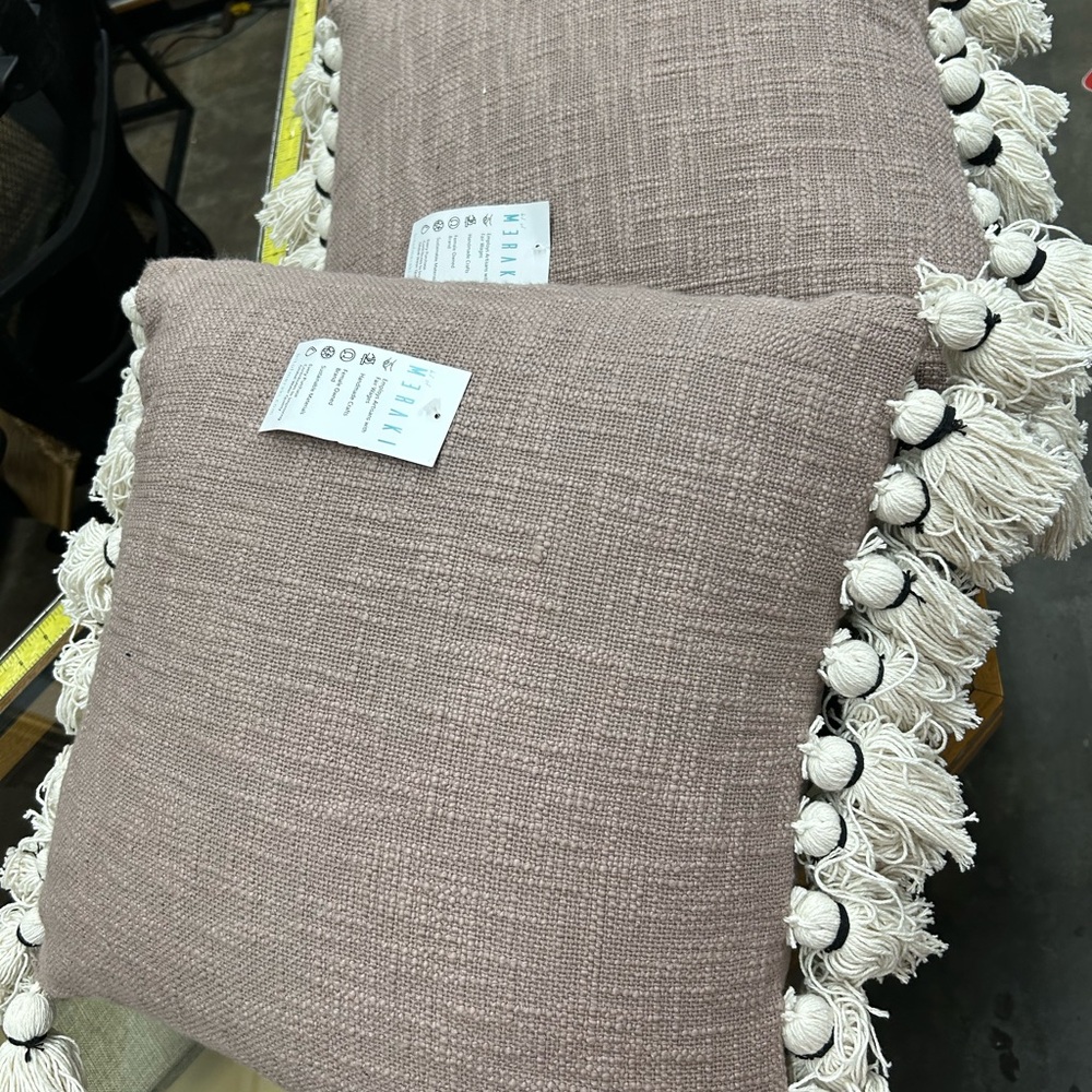 Meraki Textured Throw Pillows with Tassels